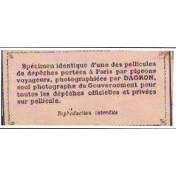 POCHETTE LA POSTE PAR PIGEONS VOYAGEURS - PREVU CERTAINEMENT POUR CONTENIR UNE DEPECHE MICROPHOTOGRAPHIQUE - RARE.