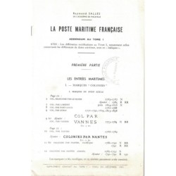 LA POSTE MARITIME FRANCAISE - ADDENTUM AU TOME 1 - RAYMOND SALLES - 1961.