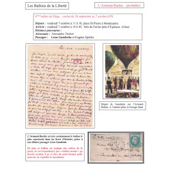 BALLON MONTE - L'ARMAND-BARBES (PROBABLE) - POUR COURSEULLES SUR MER - CALVADOS - EMPIRE N°29 - PARIS - LE 4-10-1870.