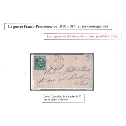 GUERRE 1870/1871 - CALVADOS - DIVES POUR PARIS - TENTATIVE D'ENTREE DANS PARIS - 4 OCTOBRE 1870.