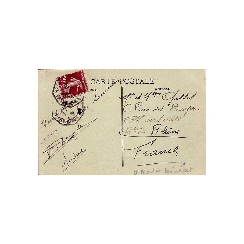 MARSEILLE A YOKOHAMA No9 13-3-1926 - CARTE DU PAUL LECAT.