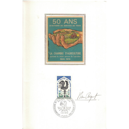 BEQUET PIERRE - GRAVEUR DESSINATEUR - SIGNATURE SUR CARTE MAXIMUM - AULNAT - PUY DE DOME.