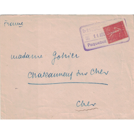 SEMEUSE - CACHET Cie DES MESSAGERIES MARITIMES PAQUEBOT PATRIA - LE 11-8-1932.