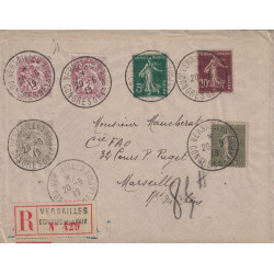 SEMEUSE - TYPE BLANC - VERSAILLES - CONGRES DE LA PAIX - LETTRE RECOMMANDEE DU 20-6-1919.