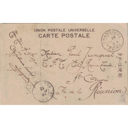 CHINE - TIEN-TSIN - TYPE BLANC SURCHARGE -CARTE POSTALE POUR LA FRANCE LE 17 NOVEMBRE 1911.