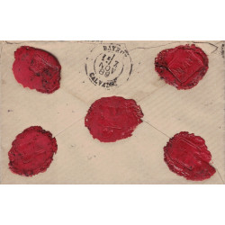 CALVADOS - CAEN - SAGE - LETTRE CHARGEE A 400f - N°90-94 ET 97 SUR LETTRE DU 6 NOVEMBRE 1889.