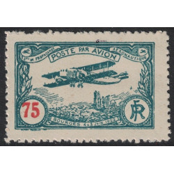 VIGNETTE - POSTE AERIENNE - MEETING DE BOURGES - DU 4 AU 6 JUIN 1922 - N°5 VIGNETTE SEMI OFFICIELLE 75c NEUVE - COTE 15€.