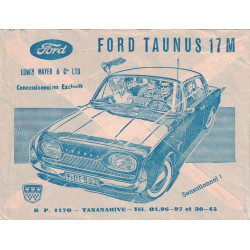 MADAGASCAR - TANANARIVE - 1962 - SUPERBE PUB - FORD TAUNUS 17 M -  AU VERSO DE CETTE LETTRE - CONCESSION TANANARIVE.