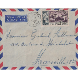 TOGO - CONVOYEUR LIGNE - LOME A BLITTA - LETTRE AVION POUR LA FRANCE LE 11-8- 1954.