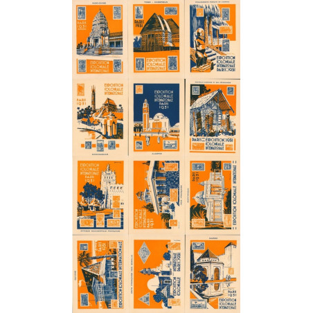 EXPOSITION COLONIALE DE PARIS - 1931 - 12 ENTIERS 15c SEMEUSE DANS LA POCHETTE D'ORIGINE - SUPERBE - NEUF.