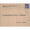 PAS DE CALAIS - CALAIS - 65c TYPE PAIX - PERFORATION A.D. - ETS A. DEROME- LE 25-7-1935.