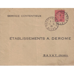 AISNE - ROZOY SUR SERRE - SEMEUSE - PERFORATION - A.D. - Ets A.DEROME - 14-5-1930.