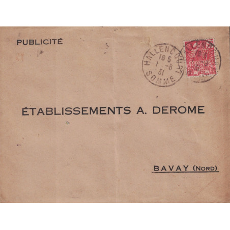 SOMME - HALLENCOURT - FEMME FACCHI - PERFORATION - A.D. - LE 1-8-1931.