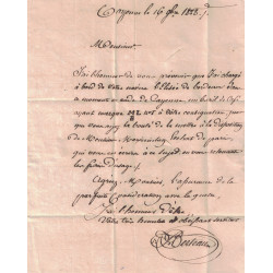 GUYANE - CAYENNE - LETTRE AVEC ENTAILLES DE PURIFICATION - GRIFFE DE PASSAGE MARTINIQUE - LE 16-9-1828.