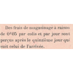 DAHOMEY - FORMULAIRE DE GARDE D'UN COLIS - EXTRAIT DU REGLEMENT - BEL AFFRANCHISSEMENT 4F20.