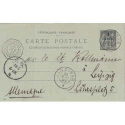 ZANZIBAR - ENTIER POSTAL POUR L'ALLEMAGNE - CACHET MARITIME LA REUNION A MARSEILLE *L.U.N°1* - 27 MAI 1897..