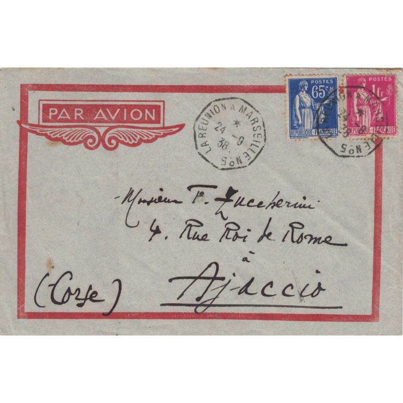 TYPE PAIX - LA REUNION A MARSEILLE N°5 - LETTRE BATEAU AVION.