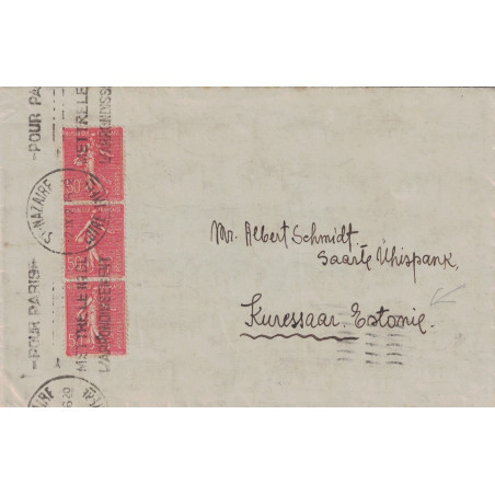 SEMEUSE - DESTINATION KURESSAARE - ESTONIE - LETTRE DE ST NAZAIRE LE 2-9-1932.