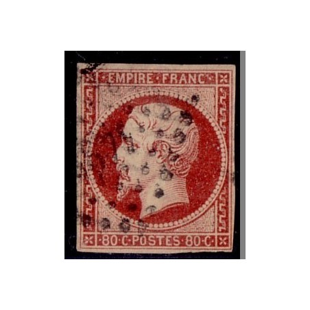 No017A - 80c EMPIRE CARMIN FONCE - OBLITERATION PC.