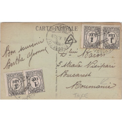 SEMEUSE - DESTINATION BUCAREST - ROUMANIE - CARTE POSTALE DE ROMAINVILLE - SEINE - LE 16-10-1928 - TIMBRE TAXE ROUMAIN.