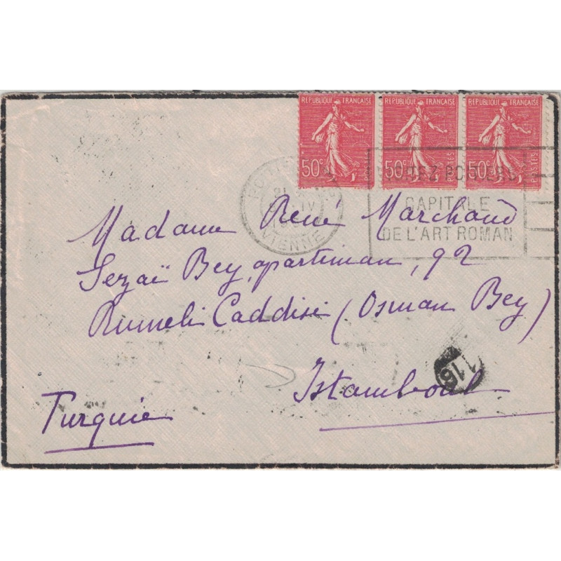 SEMEUSE - DESTINATION ISTAMBOUL - TURQUIE - LETTRE DE POITIERS LE 8-4-1931.