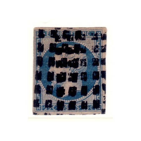 No015 - EMPIRE 25c BLEU - OBLITERATION GROS POINTS - COTE 300€.