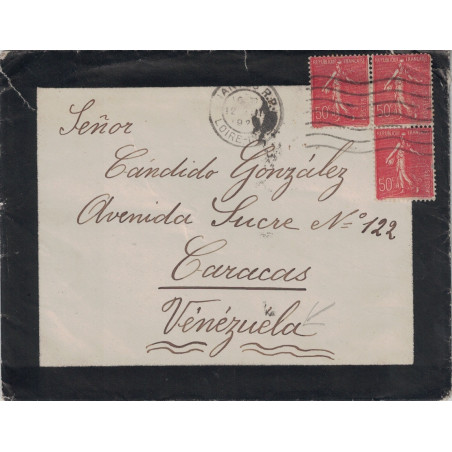 SEMEUSE - DESTINATION CARACAS - VENEZUELA - LETTRE DE NANTES LE 12-3-1929.