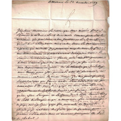 MONACO - GRIFFE MANUSCRITE - LETTRE POUR L'AVOCAT AU PARLEMENT CHEZ S.A.S. MONSEIGNEUR LE PRINCE DE MONAC.O