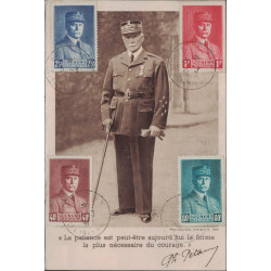 CARTE MAXIMUM - PETAIN - AVEC 4 TIMBRE - LE 5-3-1941.