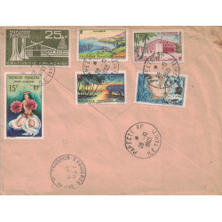 POLYNESIE - PAPEETE - ILE TAHITI - AFFRANCHISSEMENT RECOMMANDE EXCEPTIONNEL POUR LA FRANCE - LE 28-10-1965.