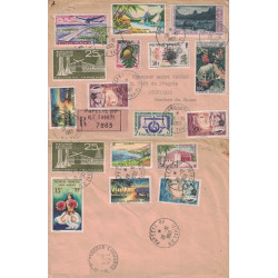 POLYNESIE - PAPEETE - ILE TAHITI - AFFRANCHISSEMENT RECOMMANDE EXCEPTIONNEL POUR LA FRANCE - LE 28-10-1965.