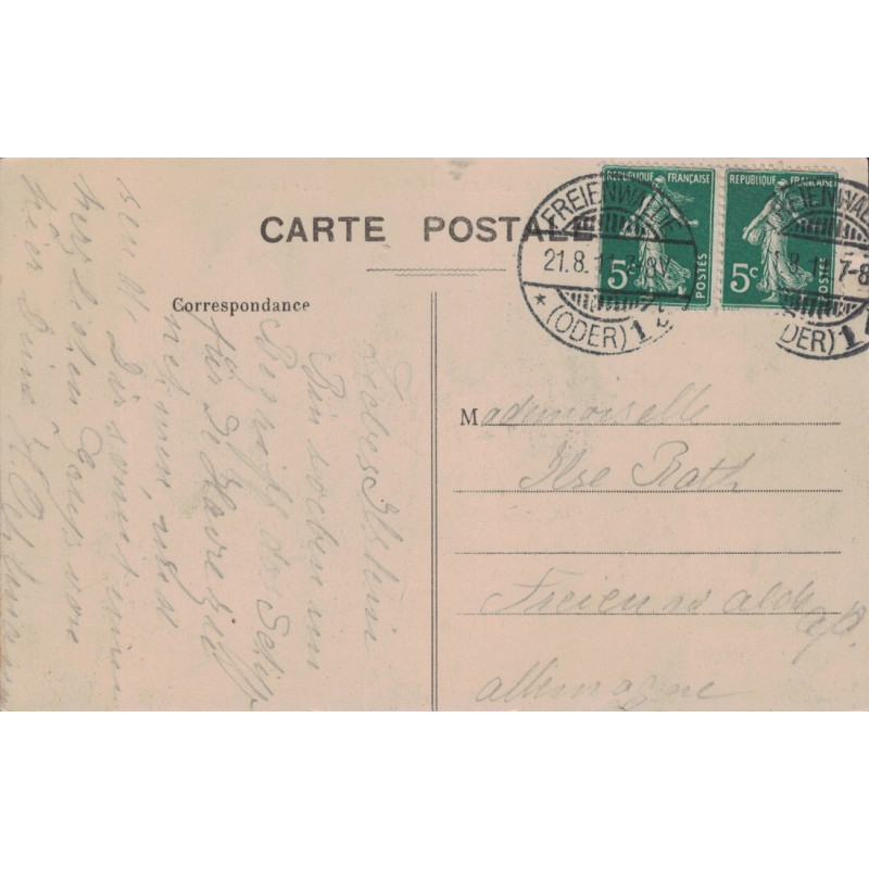 SEMEUSE - ANNULATION CACHET ALLEMAND FREIENWALDE - 21-8-1911.