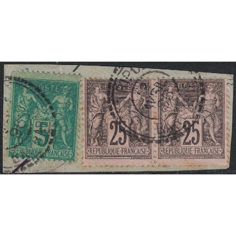 No075+97 PAIRE - TRIPOLIE - BARBARIE - SAGE - FRAGMENT DE LETTRE - 12 AVRIL 1896.