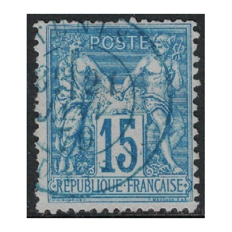 No090 - TUNIS - TUNISIE - CACHET A DATE BLEU - DU 21 JANVIER 1879 - COTE 55€.