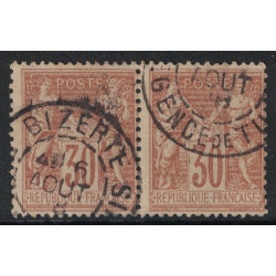 No080 - BIZERTE - REGENCE DE TUNIS - CACHET A DATE - SAGE EN PAIRE.