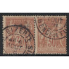 No080 - BIZERTE - REGENCE DE TUNIS - CACHET A DATE - SAGE EN PAIRE.