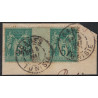 No075 - GABES - TUNISIE - CACHET A DATE - SAGE EN PAIRE INTERPANNEAU - 3 MAI 1888.