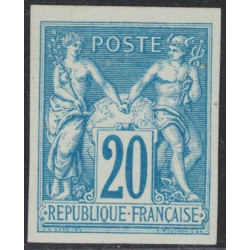 No073b - 20c SAGE BLEU EMISSION DES REGENTS SANS TEINTE DE FOND.