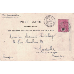 CEYLAN - CARTE POSTALE POUR LA FRANCE - CACHET PAQUEBOT - LIGNE T PAQ.FR.N°6 - LE 4-4-1903 - RARE.