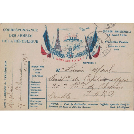 GUERRE 14-18 - CARTE ILLUSTREE DE LA TOUR EIFFEL D'UN CANON ET D'UN BATEAU - DE PARIS LE 16-4-1915.