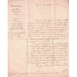 ADMINISTRATION DES POSTES - LETTRE EN FRANCHISE AVEC RARE CACHET DE VERIFICATION - SIGNATURE DU MINISTRE.