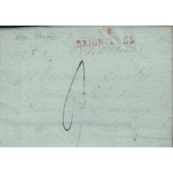 VAR - 78 BRIGNOLES (ROUGE) - LETTRE DE COTIGNAC AVEC TEXTE DU 17-3-1792