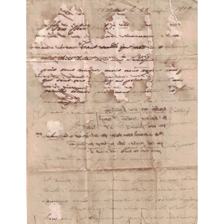 BOUCHES DU RHONE - MARSEILLE - LAZARET D'ARENC - LETTRE DU LAZARET LE  23-5-1819.