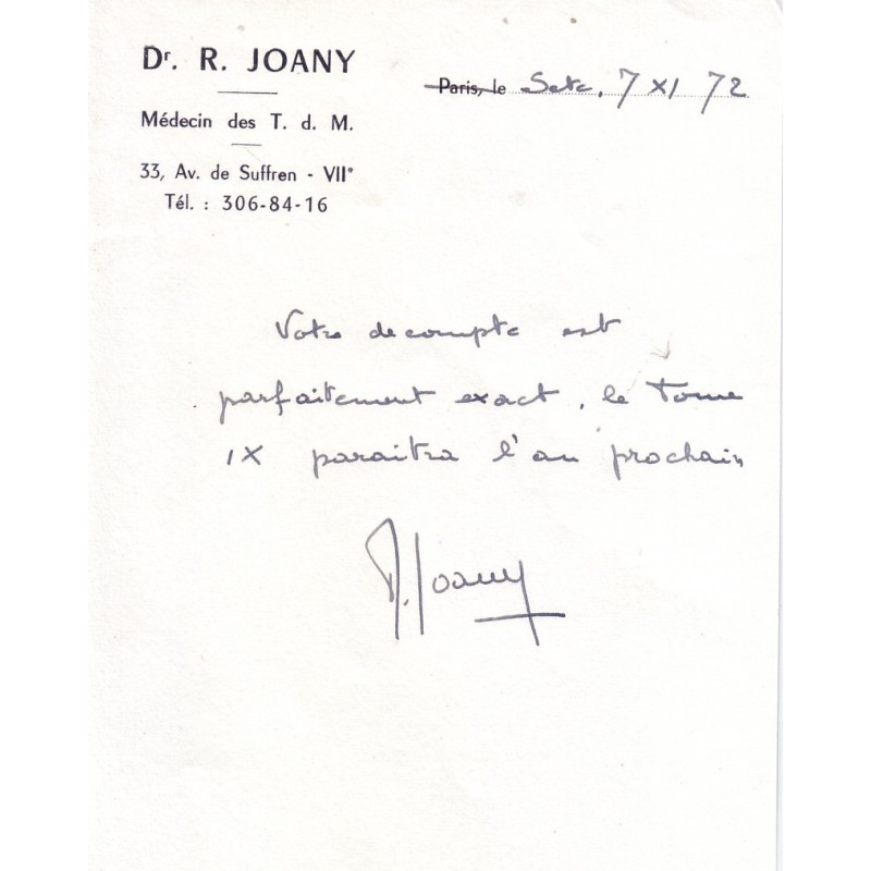 JOANY Robert-SIEGE No25 A L'ACADEMIE DE PHILATELIE