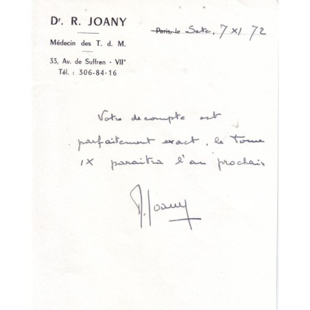 JOANY Robert-SIEGE No25 A L'ACADEMIE DE PHILATELIE