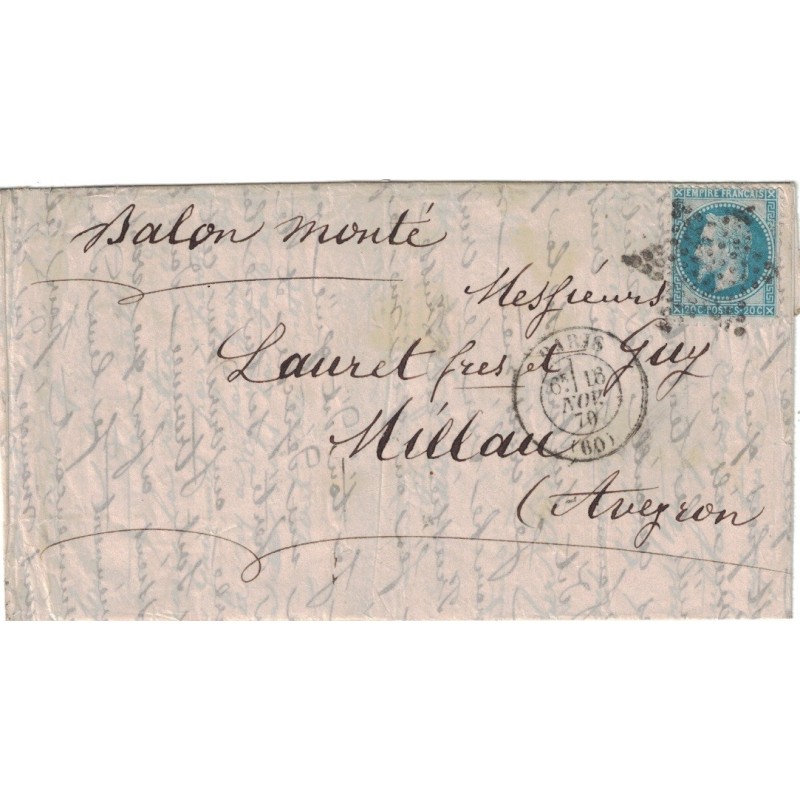 BALLON MONTE - LE GENERAL UHRICH - AFFRANCHISSEMENT EMPIRE No29 ETOILE PLEINE - LE 18 NOVEMBRE 1870.