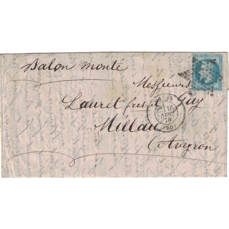 BALLON MONTE - LE GENERAL UHRICH - POUR MILLAU - AVEYRON - EMPIRE No29 ETOILE PLEINE - LE 18 NOVEMBRE 1870.