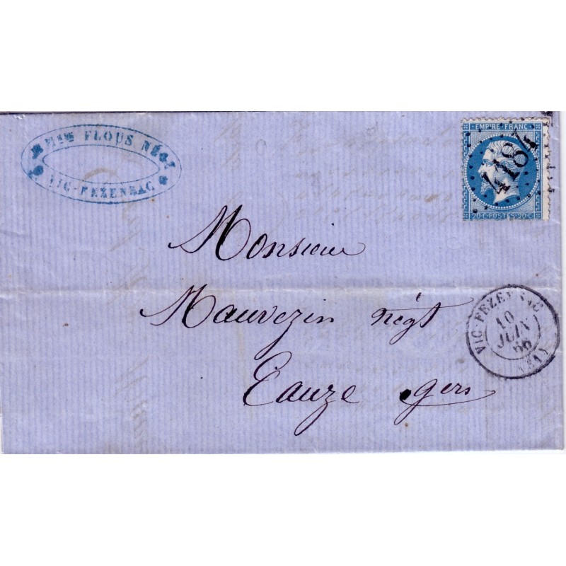 GERS - VIC FEZENSAC DU 10-6-1866 No22 OBL.GC4184.