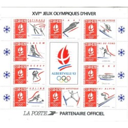 BLOC FEUILLET No0014 - JEUX OLYMPIQUES D'HIVER - ALBERVILLE 92.