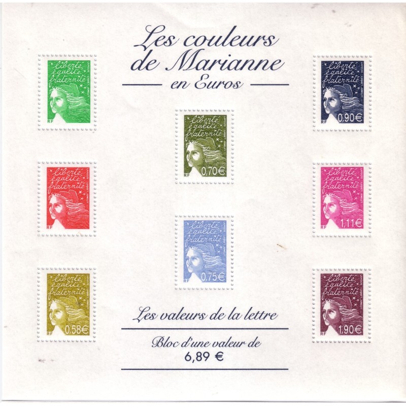 BLOC FEUILLET No0067 - LES COULEURS DE MARIANNE.